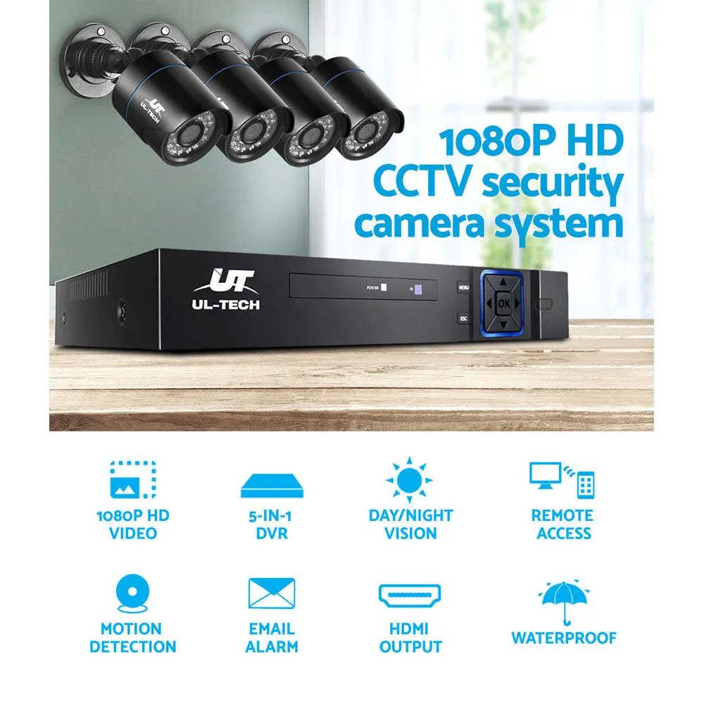 1080P 8CH DVR CCTV System, 4 Cameras, 1TB HDD - UL-Tech