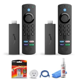 (2) Amazon Fire TV Stick (2021) Smart Plug Cat5 Cable Batteries (2) Amazon Fire TV Stick (2021) Smart Plug Cat5 Cable Batteries