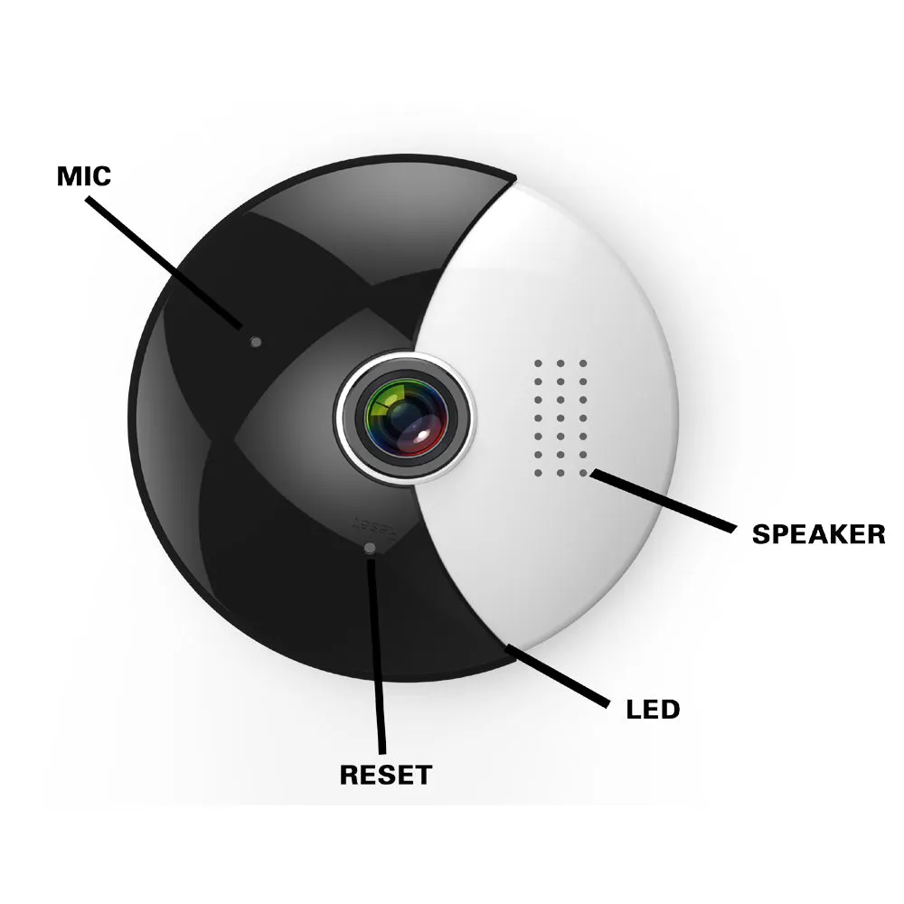 360 Moon VR Panoramic WIFI 1.3MP IP Camera with Dual Stream Live Image Video Monitored by Free APP