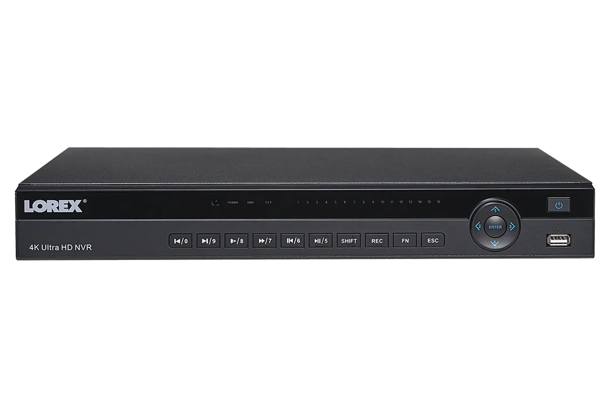 4K Ultra HD 16 Channel Security NVR, 3TB Hard Drive, POE, Records 4K (4 x 1080p) at 30FPS, with Audio Recording
