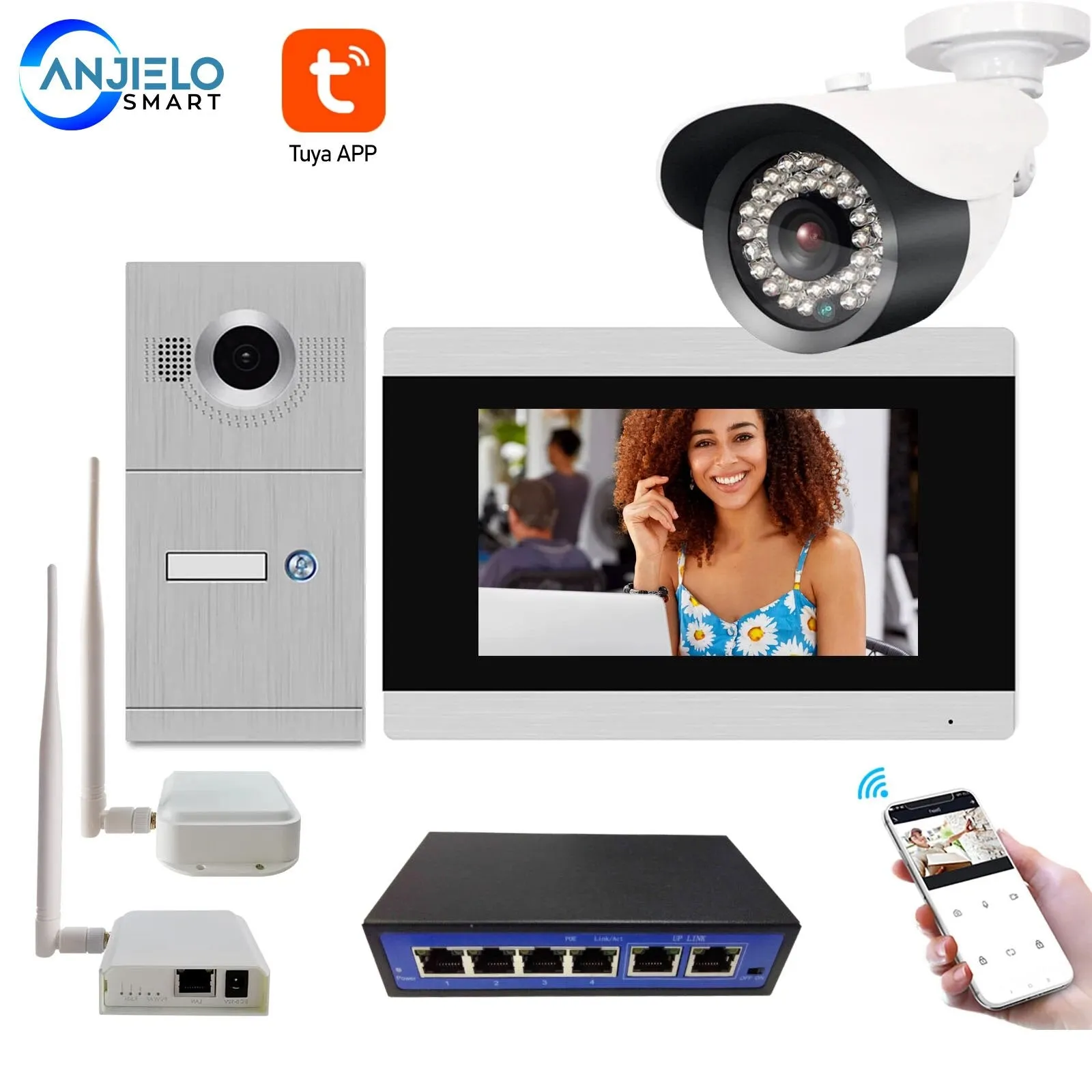 7 Inch Touch Screen WiFi IP Video Intercom System