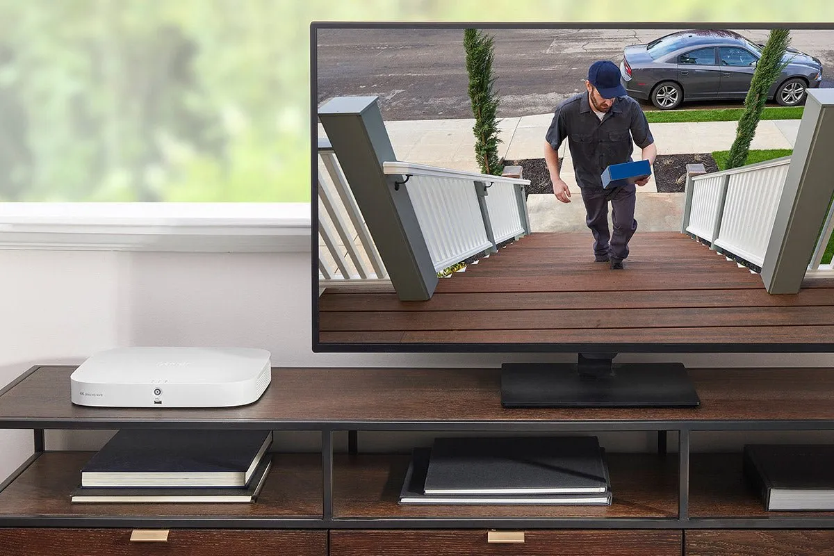 8-Channel NVR Fusion System with Four 4K Smart Deterrence IP Dome Cameras, 2K Wi-Fi Video Doorbell and Smart Sensor Starter Kit