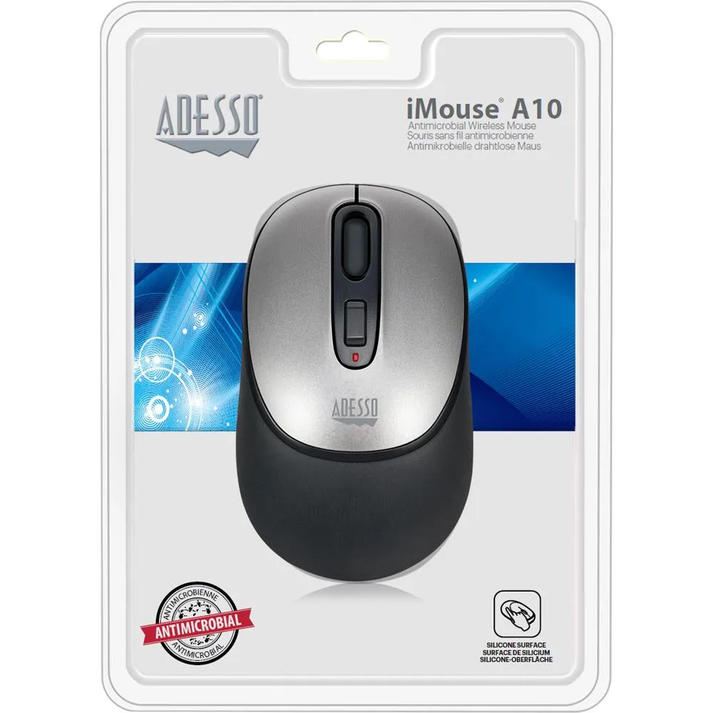 Adesso Antimicrobial Silicone Wireless Mouse - IMOUSEA10