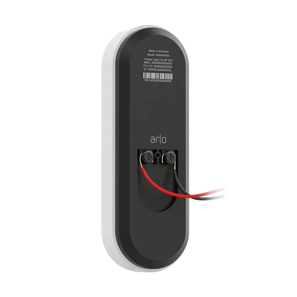 Arlo Essential 1080p Wired Video Doorbell - White