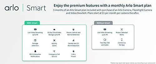 Arlo Pro 4 Spotlight Camera - 1 Pack - Wireless Security, 2K Video & HDR, Color Night Vision, 2 Way Audio, Wire-Free, Direct to WiFi No Hub Needed, White - VMC4050P