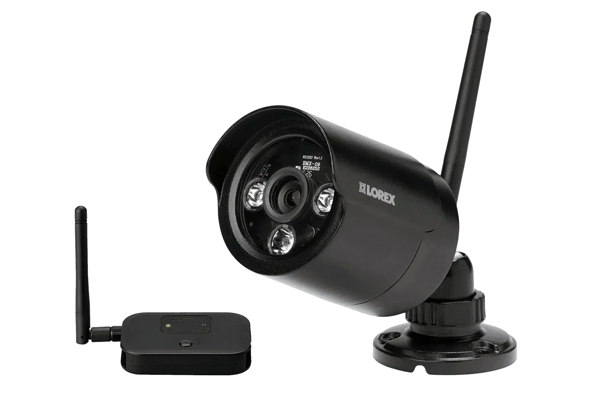Black wireless cameras with night vision (2-pack)