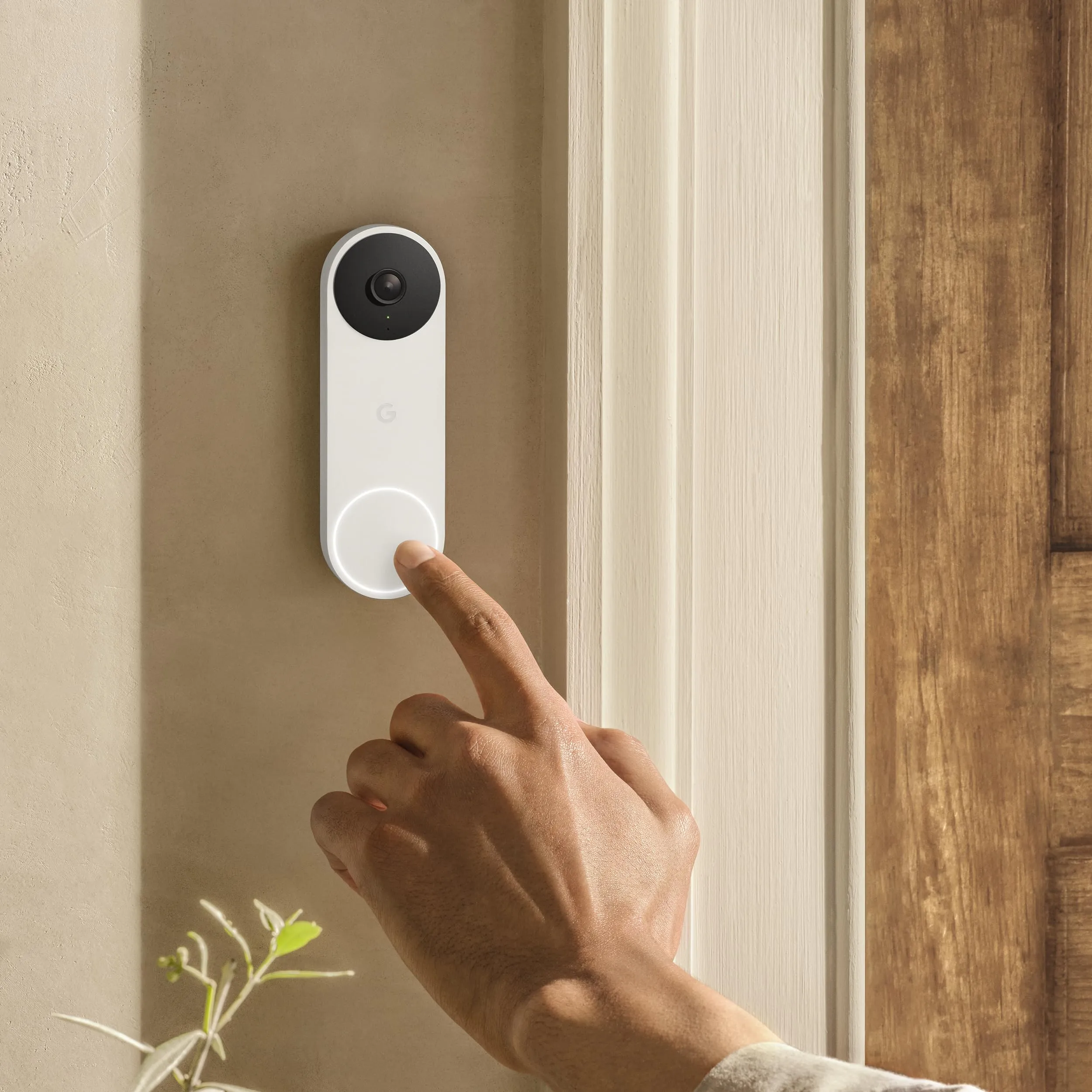 Bundle of Google Nest Doorbell (Wired, 2nd Gen) and Nest Cam (Indoor, Wired) - Nest Camera and Doorbell with 1080p HDR Video and Night Vision - 3 Hours of Event Video History Included - Snow