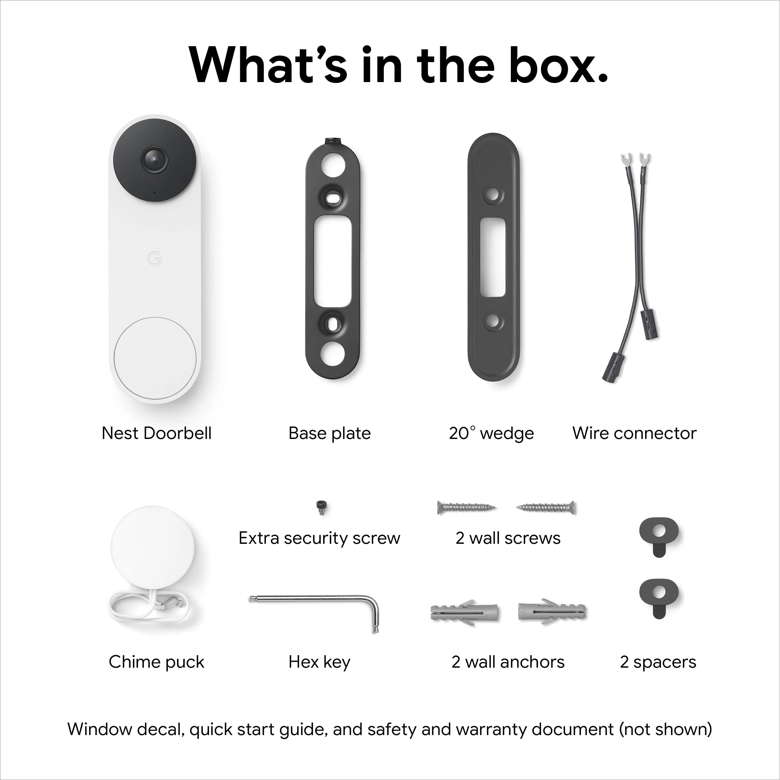 Bundle of Google Nest Doorbell (Wired, 2nd Gen) and Nest Cam (Indoor, Wired) - Nest Camera and Doorbell with 1080p HDR Video and Night Vision - 3 Hours of Event Video History Included - Snow