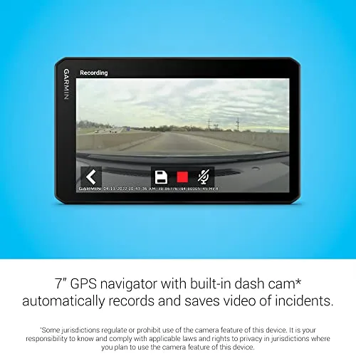 Garmin DriveCam™ 76, Large, Easy-to-Read 7” GPS car Navigator, Built-in Dash Cam