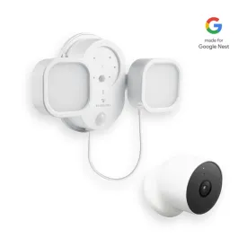 Google Nest Cam (Battery)   Wasserstein 3-in-1 Charger, Floodlight & Mount Bundle | Made for Google