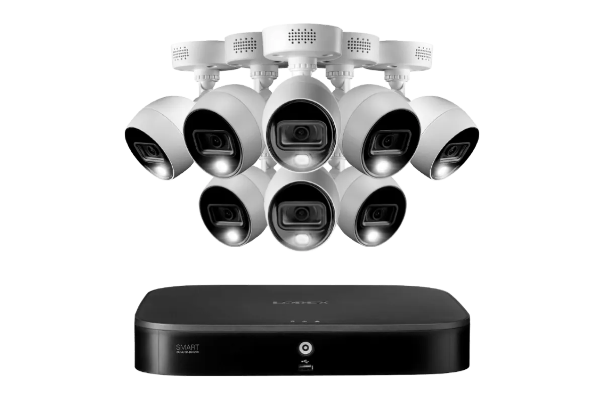 Lorex 4K 8-Channel Wired DVR System with Eight Active Deterrence Cameras