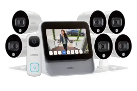 Lorex Smart Home Security Center with 6 Outdoor Wi-Fi Cameras, 2K Video Doorbell and 3 Sensors
