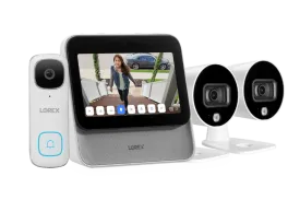 Lorex Smart Home Security Center with Two 1080p Outdoor Wi-Fi Cameras and 2K Video Doorbell