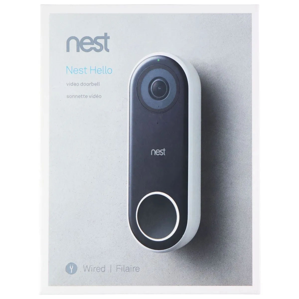 Nest Hello Video Doorbell - Wired - White/Black (A0077)