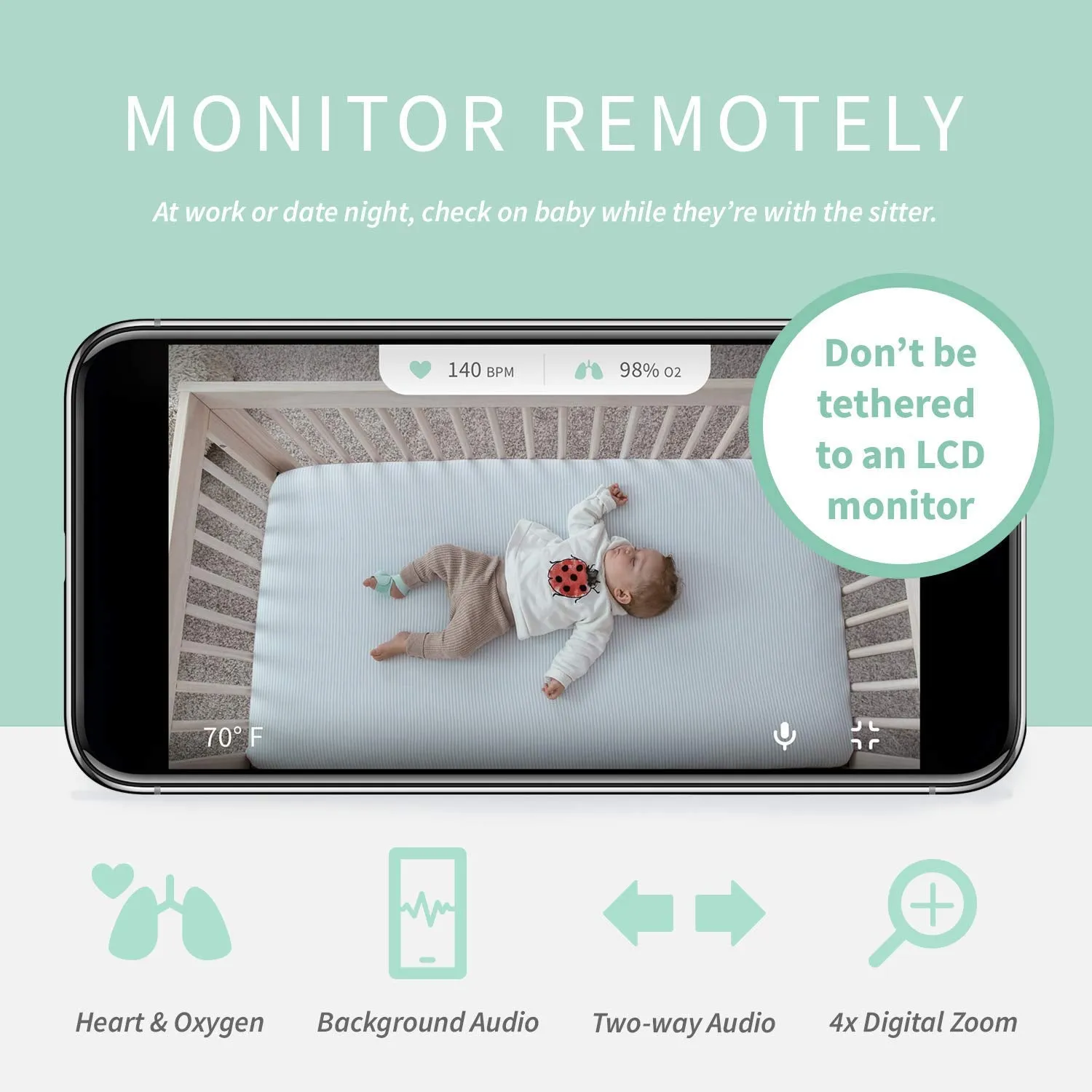 Owlet Smart Sock   Cam - Heart Rate, Oxygen, Video & Audio - The Complete Baby Monitor Solution