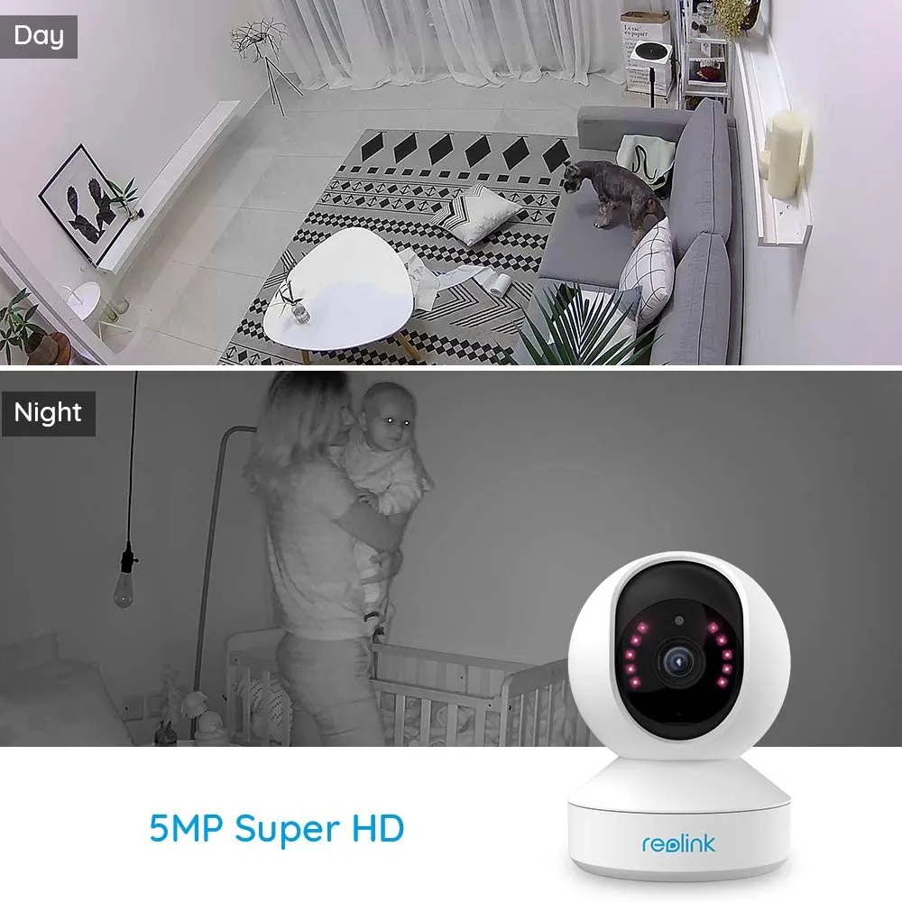 Reolink E1 Zoom V2 5MP Indoor WiFi Security Camera | Pan & Tilt with 3x Optical Zoom, Auto-Tracking, Smart AI Person/Pet Notifications, Night Vision