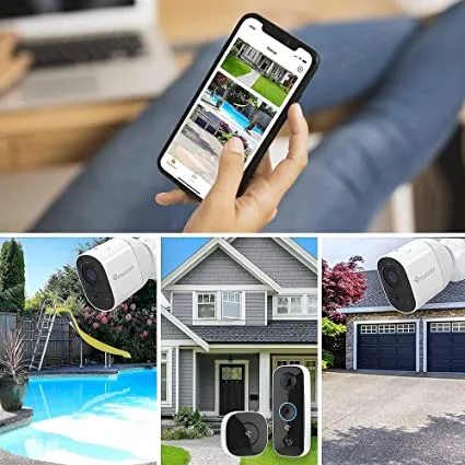 Toucan 1 Wireless Battery Powered  Video Doorbell   2 Wireless Battery Powered Camera 6500 mAh Bundle