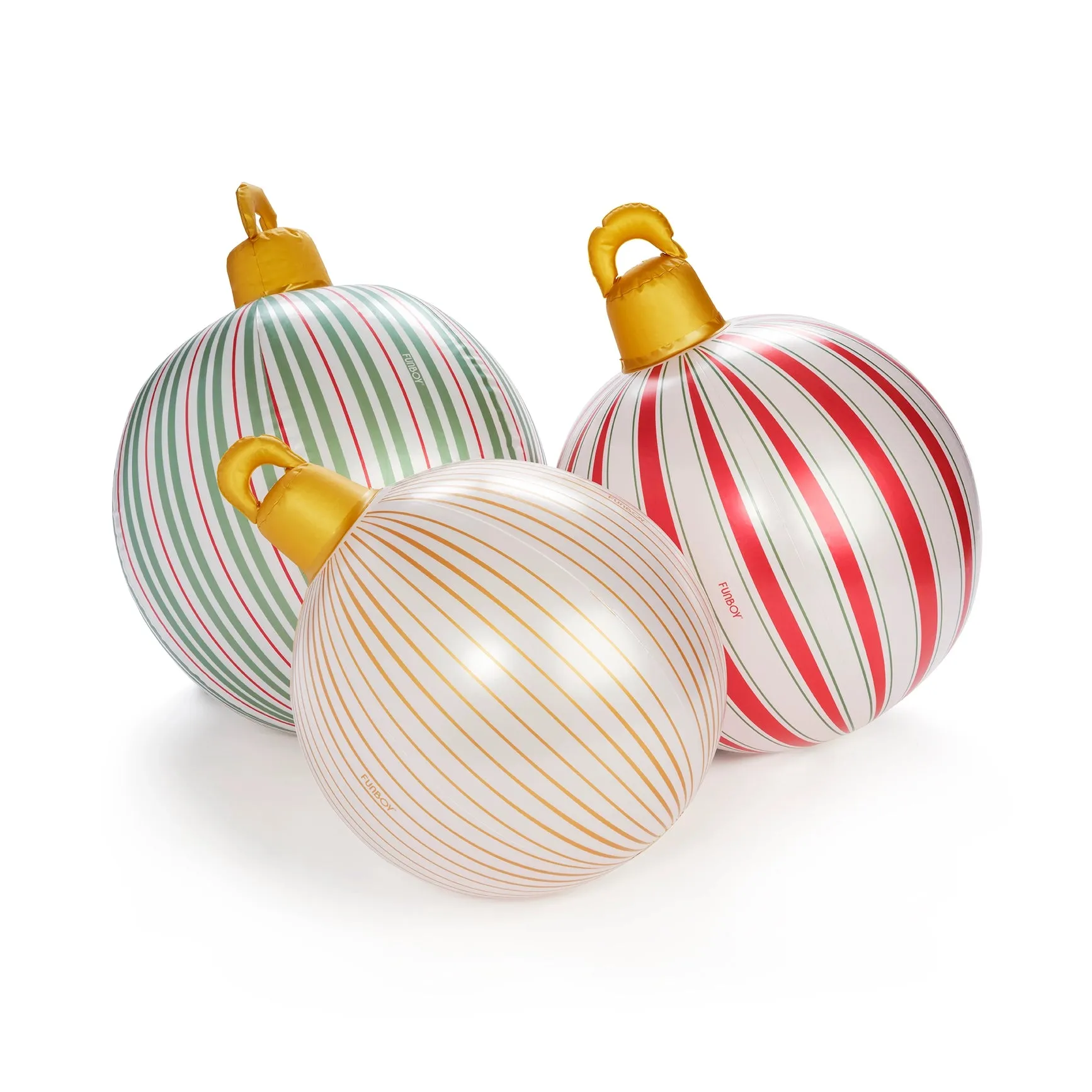 Vintage Stripe Light Up Christmas Ornament Holiday Balls by Funboy - 3 Pack