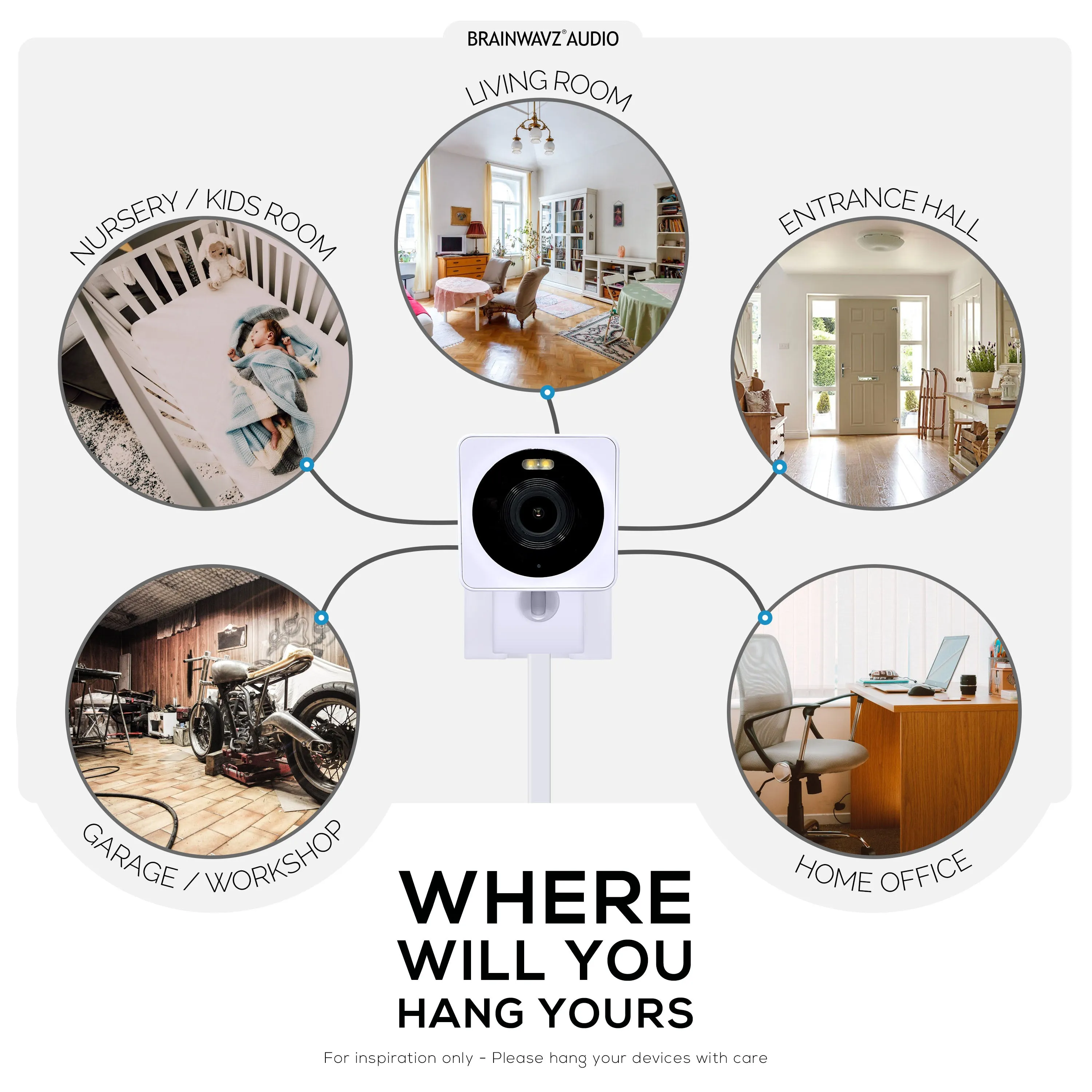 Wall Mount for WYZE Cam OG Indoor/Outdoor 1080p Wi-Fi Camera, Security Camera Holder Bracket, Reduce Blind Spots & Clutter