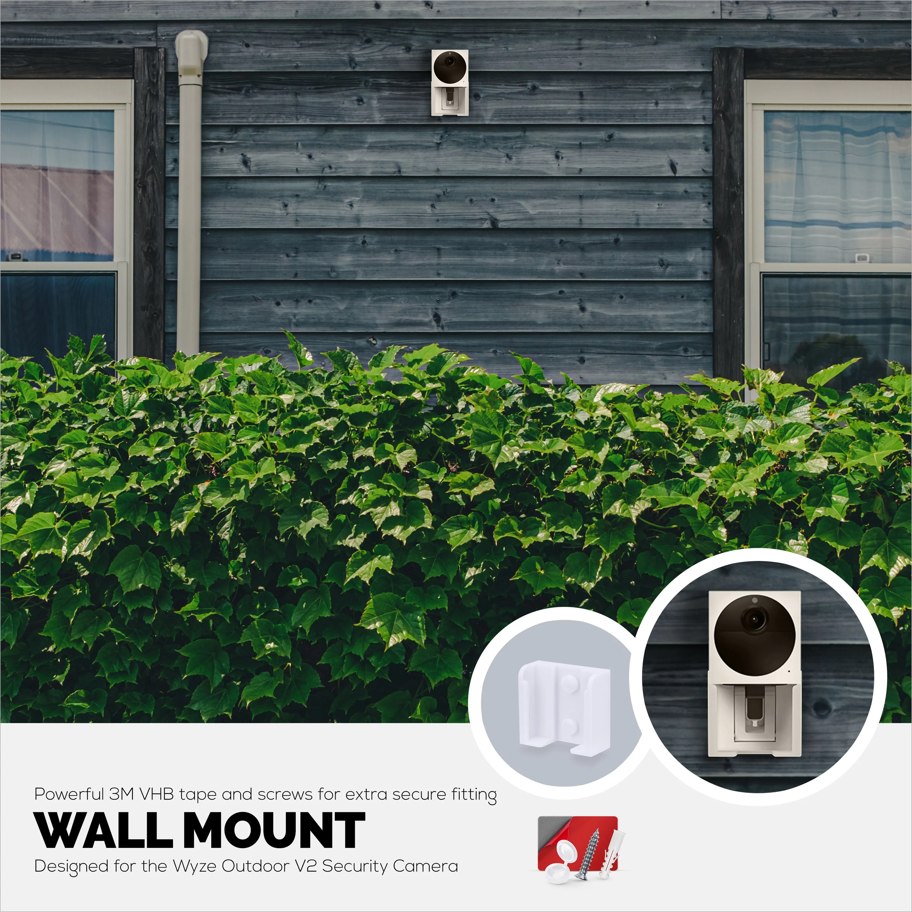 Wall Mount For Wyze Cam Outdoor v2 Security Camera, Easy to Install Holder Bracket, Reduce Blind Spots & Clutter