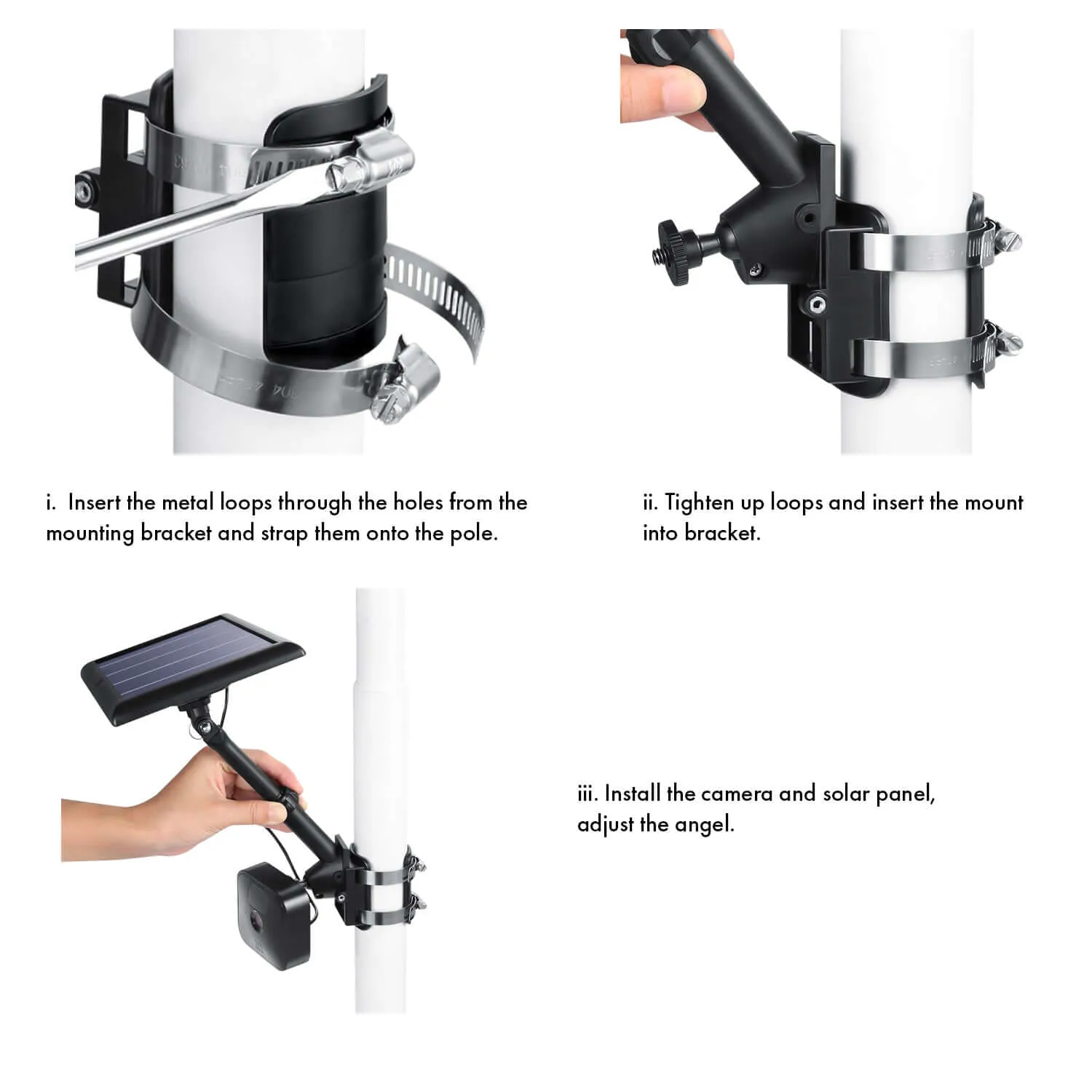 Wasserstein 2-in-1 Universal Pole Mount for Camera & Solar Panel | Wyze, Blink, Ring, Arlo, & Eufy Cams