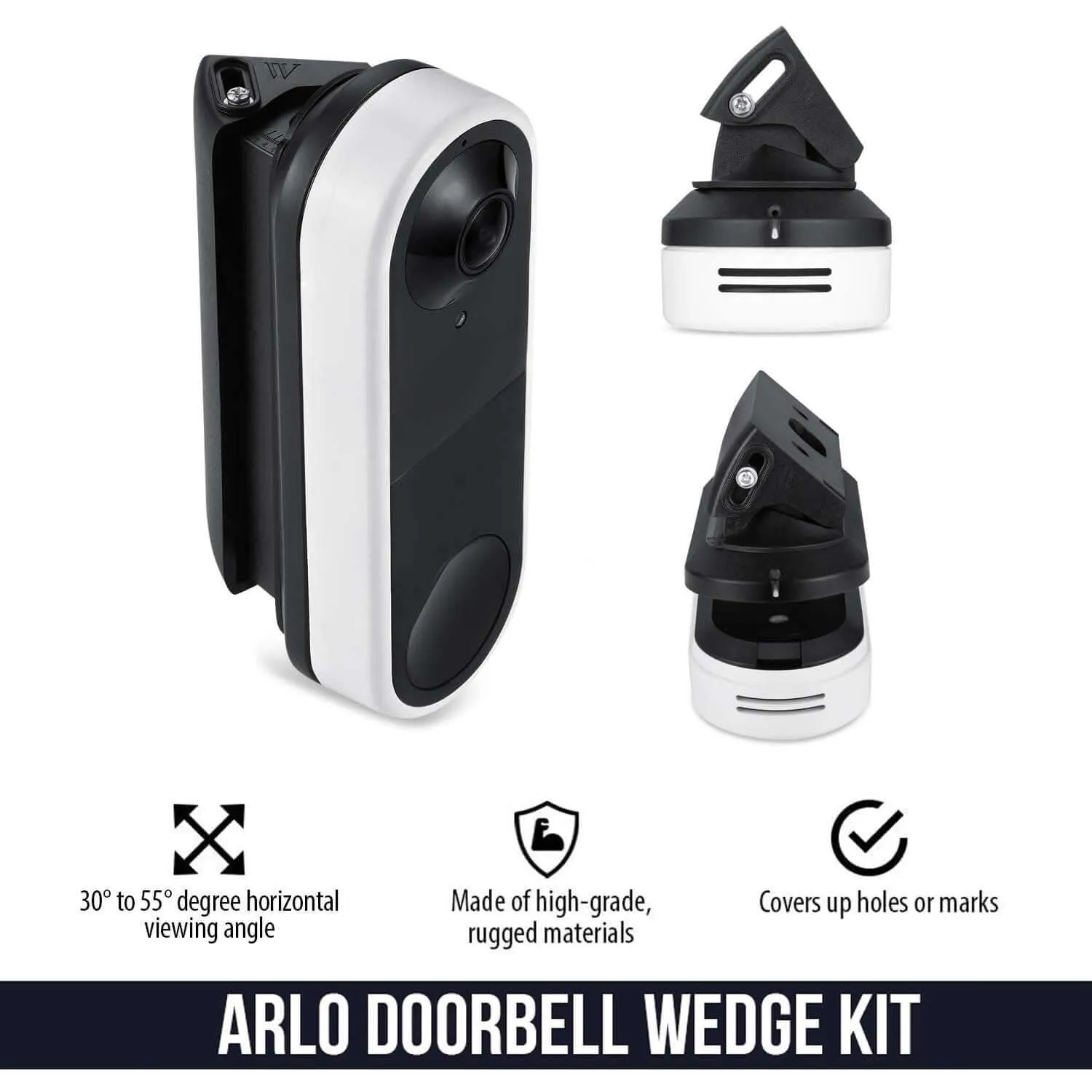 Wasserstein Horizontal Wedge Wall Mount for Arlo Essential Wired Video Doorbell