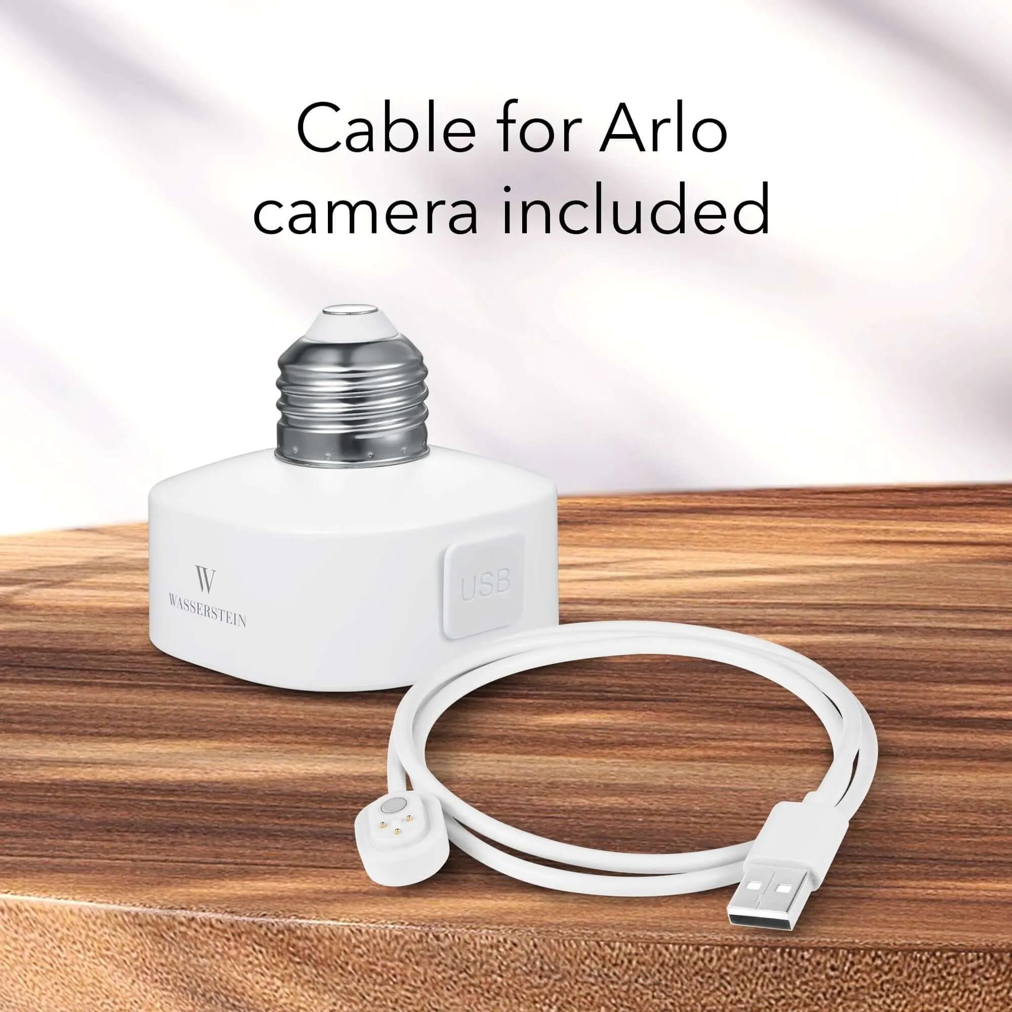 Wasserstein Light Bulb Socket & Arlo Cam Charging Cable