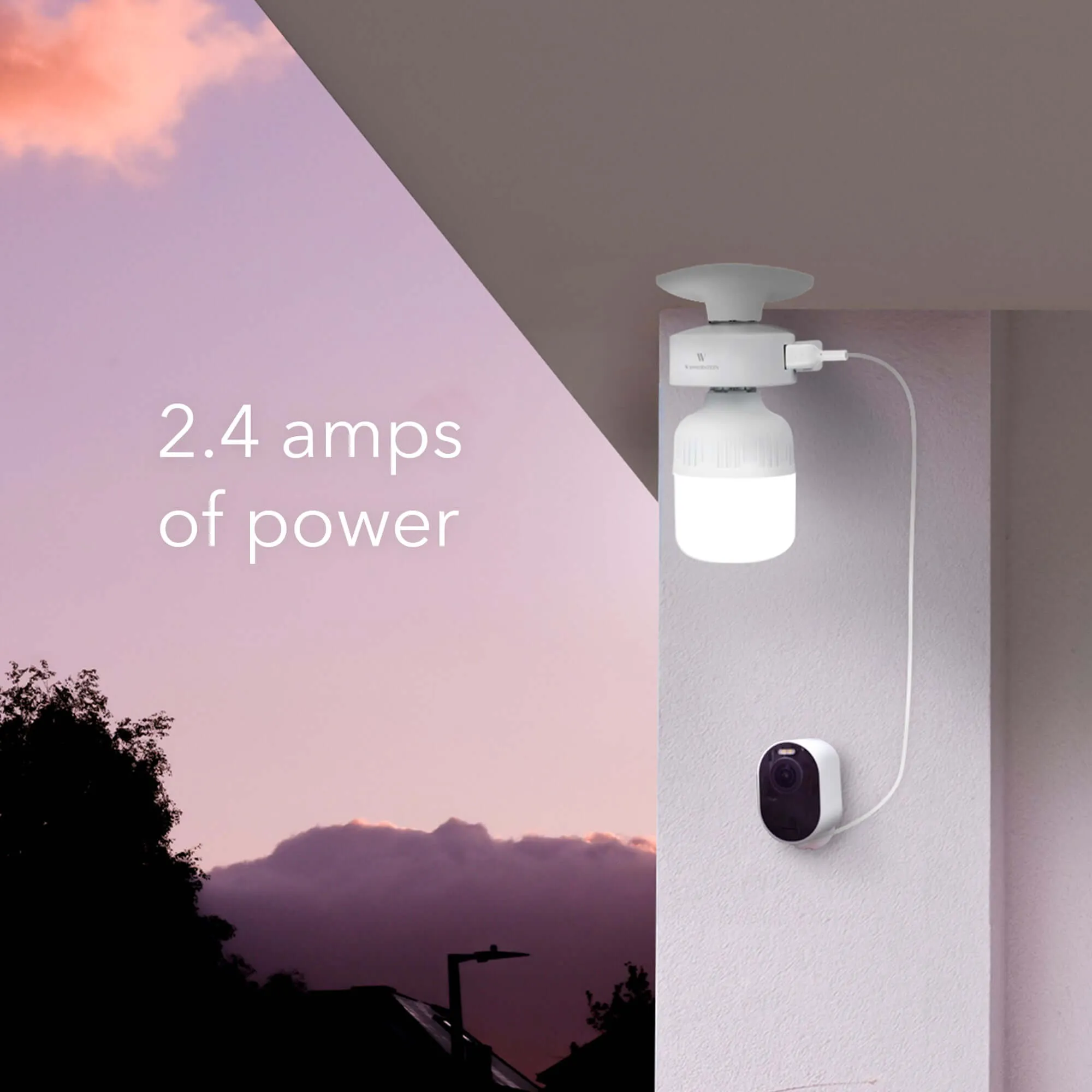 Wasserstein Light Bulb Socket & Arlo Cam Charging Cable