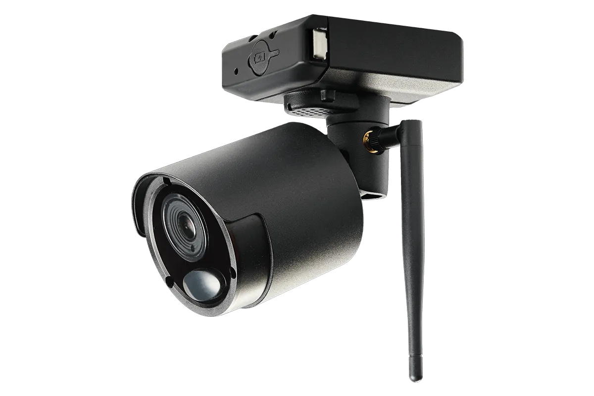 Wire-Free Accessory Camera for Battery Powered, Audio Security Systems (Black Metal, 2-pack)