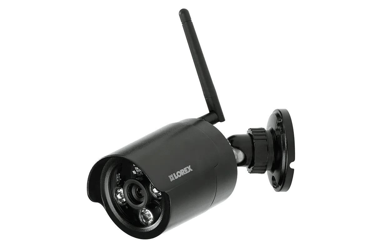 Wireless security camera with night vision (black)