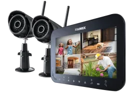 Wireless Video Surveillance System with 7 inch Monitor and 2 or 4 Weather-Resistant Cameras